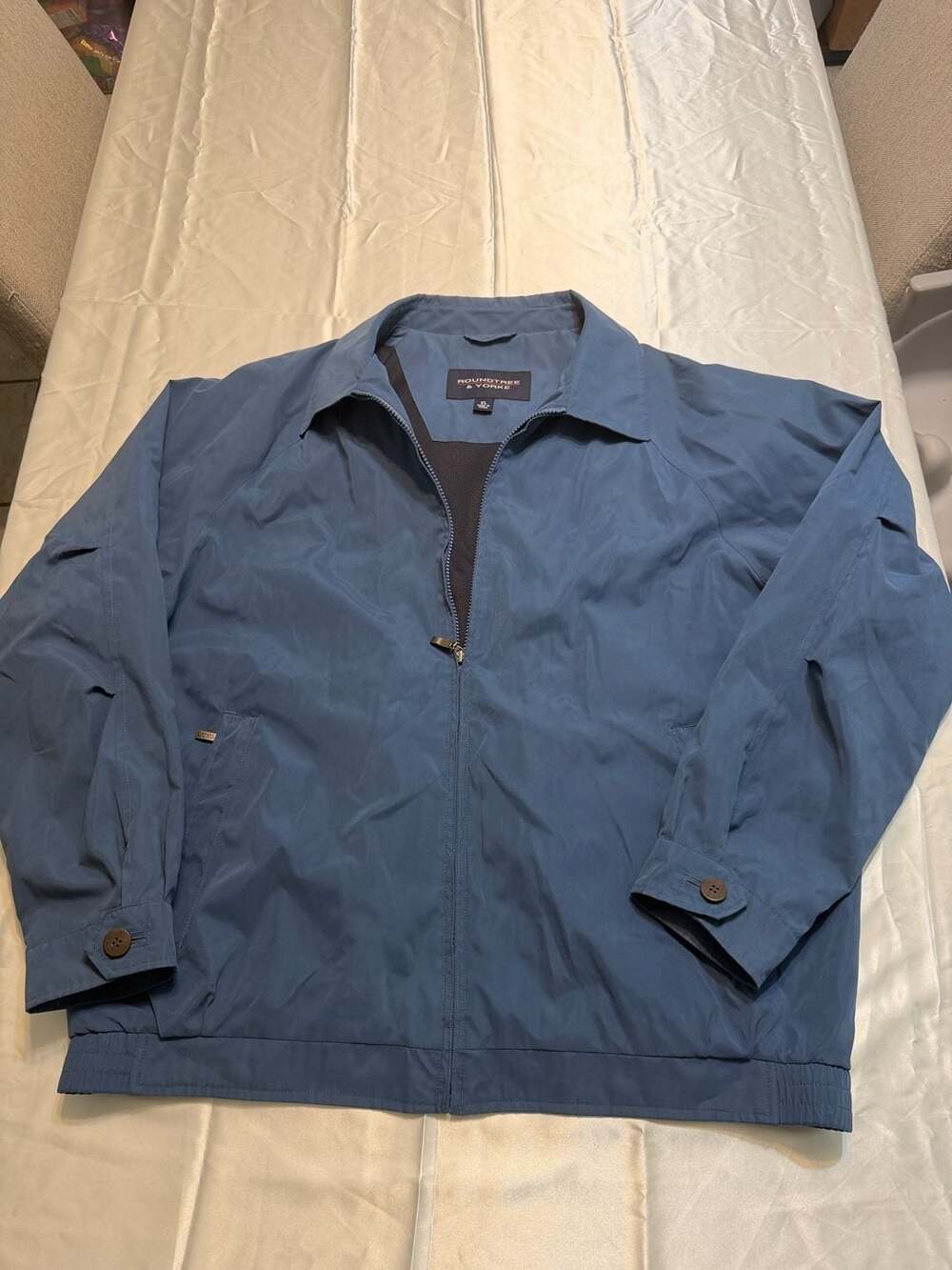 Roundtree & Yorke Blue Full Zip Lightweight Windbreaker Golf Jacket XL